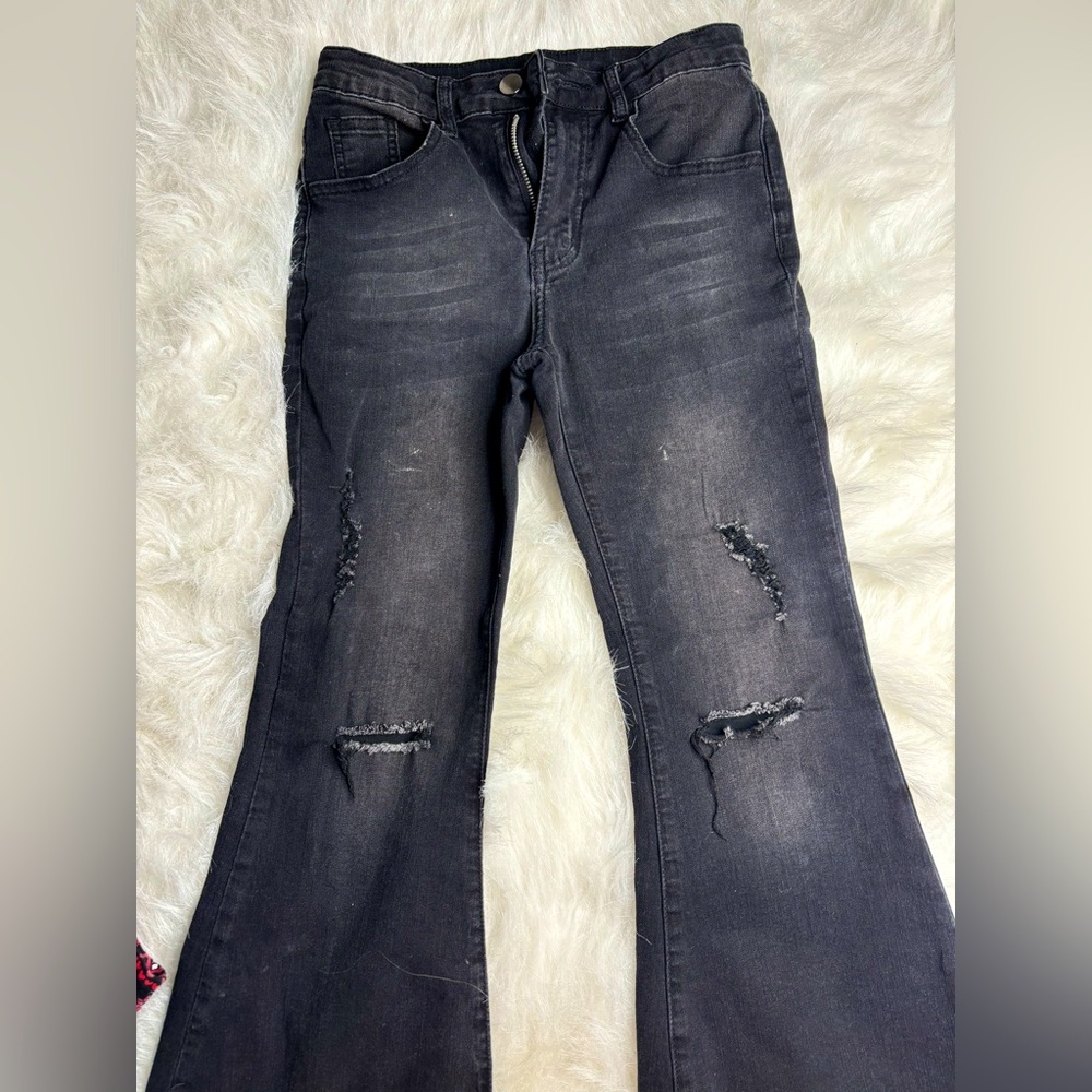 black ripped jeans
